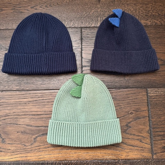 GAP Kids Dino Knit Beanie Trio - Navy and Green - Picture 2 of 6